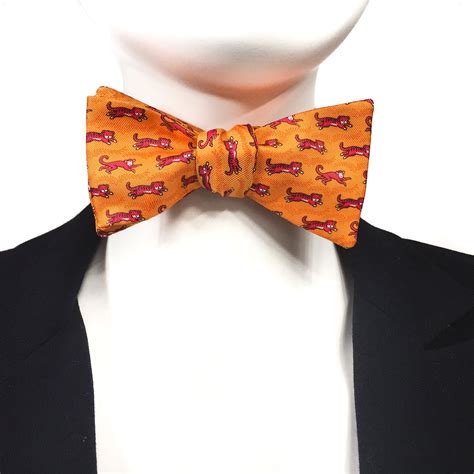 hermes silk lady bow tie orange|hermes men's bow ties.